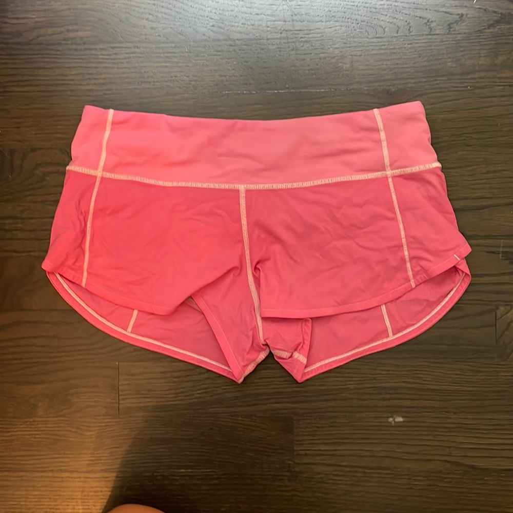 Pink Dyed Lululemon Speed Up Shorts